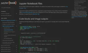 Jupyter Notebook Dark Mode: Code-Blöcke und Bildausgaben werden in Jupyter Book eingebettet.