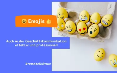 Gelbe Eier mit lustigen Gesichtern, die zeigen, was sind Emojis. Sie sind auch in der Geschäftskommunikation effektiv.