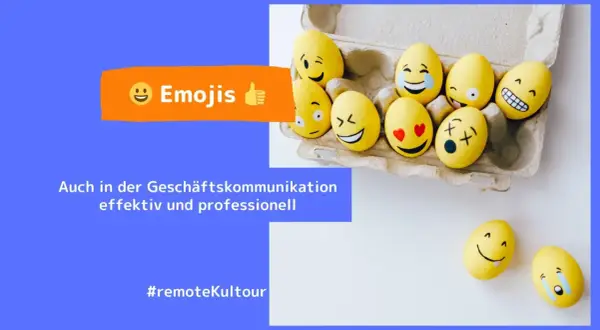 Gelbe Eier mit lustigen Gesichtern, die zeigen, was sind Emojis. Sie sind auch in der Geschäftskommunikation effektiv.