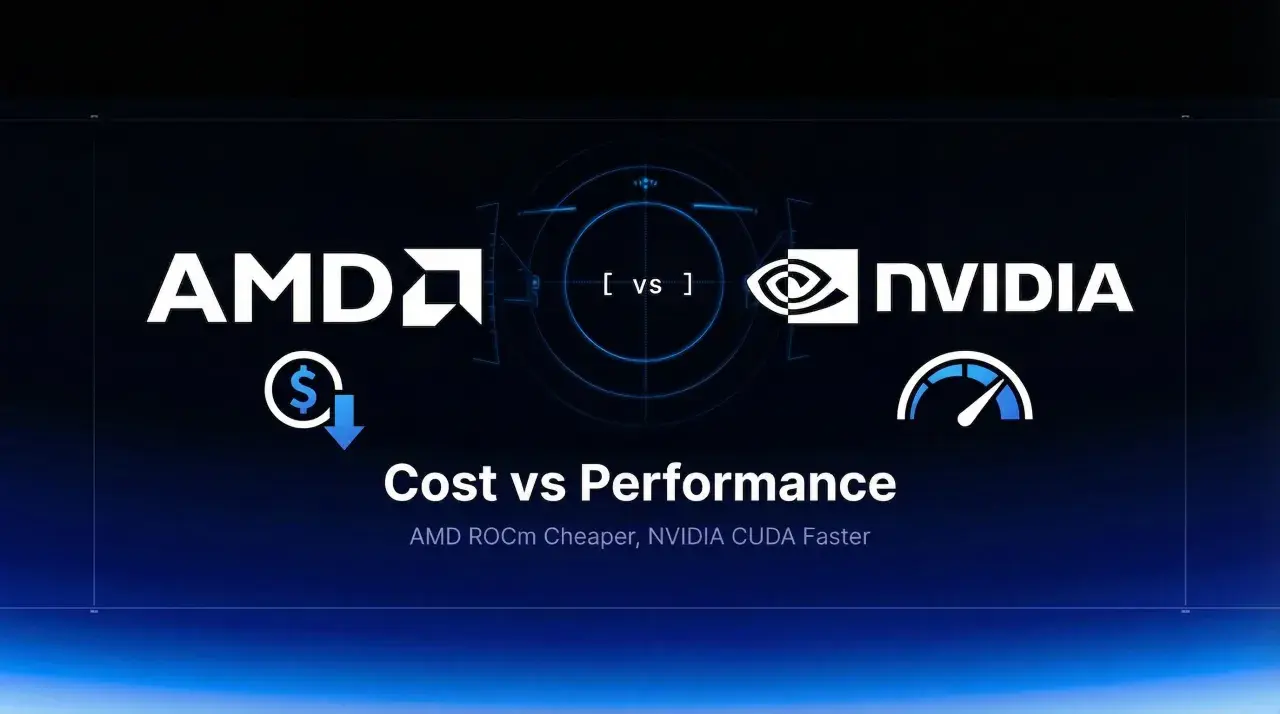 AMD vs NVIDIA: Kosten vs. Leistung. AMD ROCm ist günstiger, NVIDIA CUDA ist schneller.