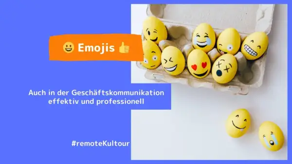 Gelbe Eier mit lustigen Gesichtern, die zeigen, was sind Emojis. Sie sind auch in der Geschäftskommunikation effektiv.